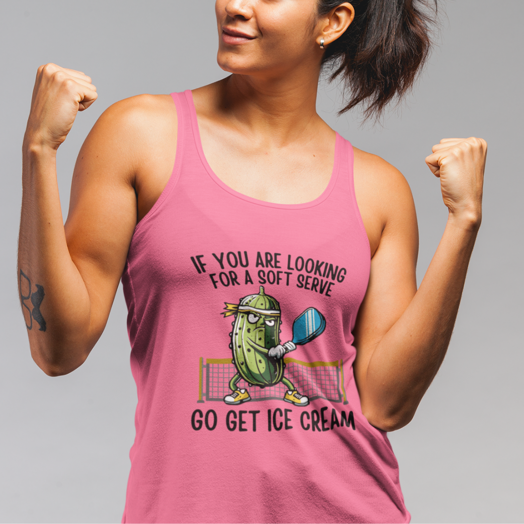 If You're Looking For a Soft Serve Go Get Ice Cream Women's Racerback Tank