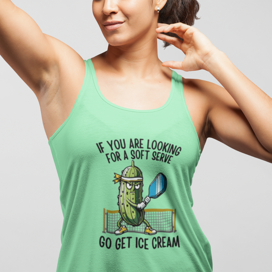 If You're Looking For a Soft Serve Go Get Ice Cream Women's Racerback Tank
