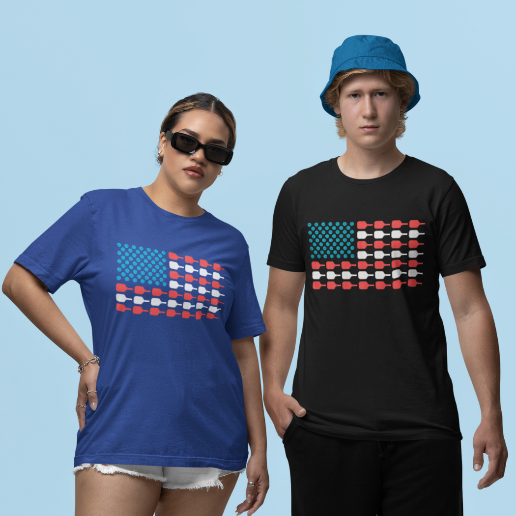 American Flag Pickleball T-Shirt
