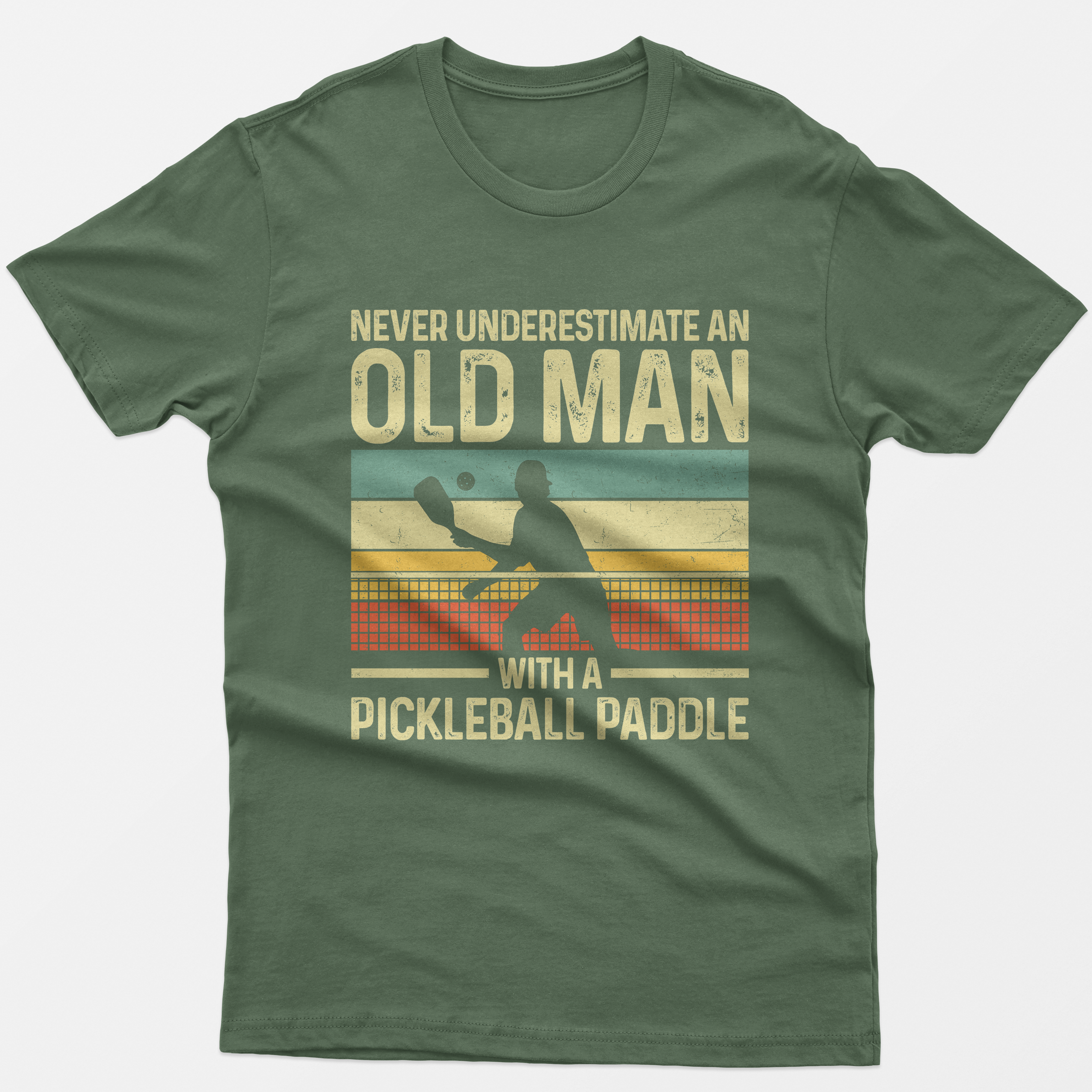Never Underestimate An Old Man With A Pickleball Paddle T-Shirt