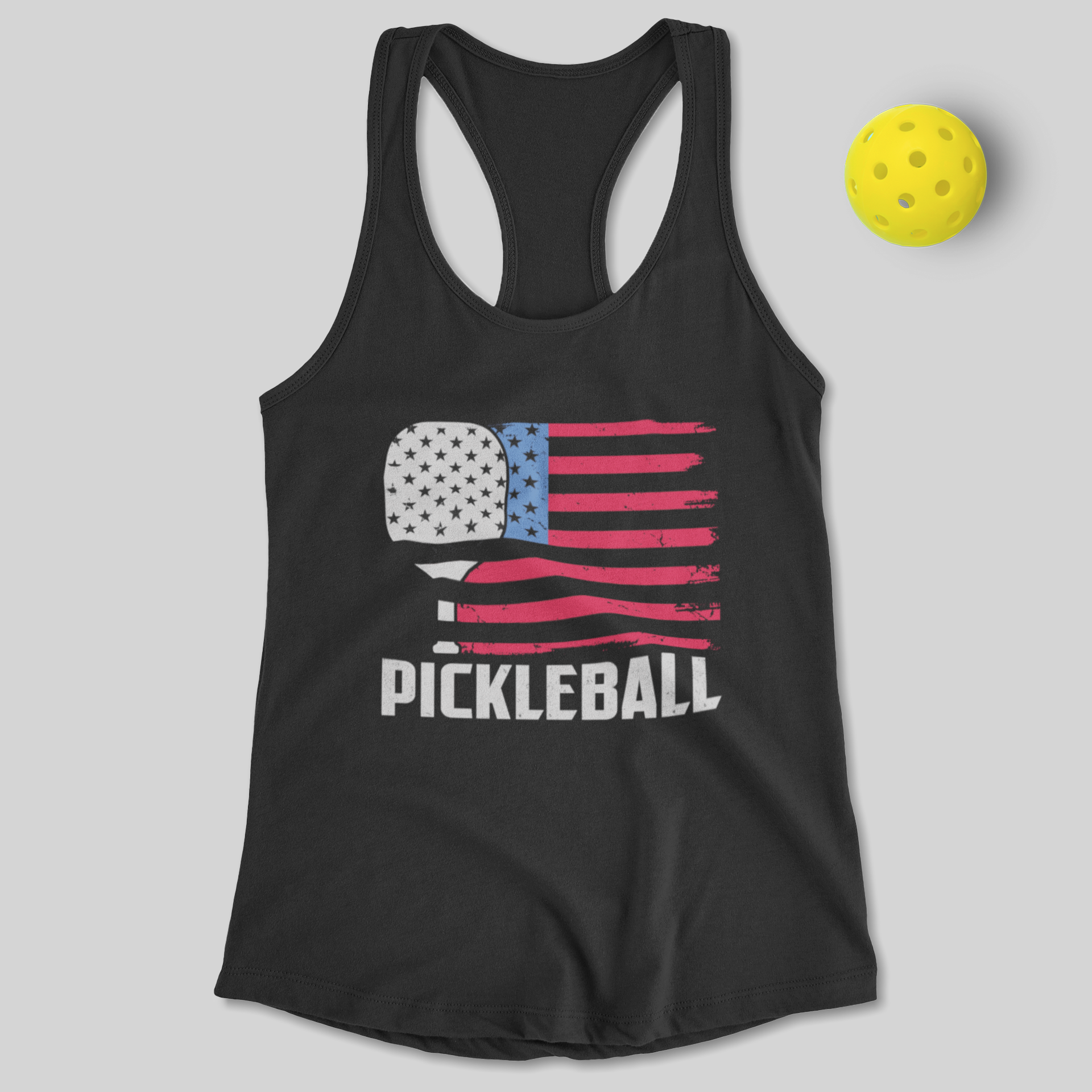 Pickleball American Flag Women's Racerback Tank